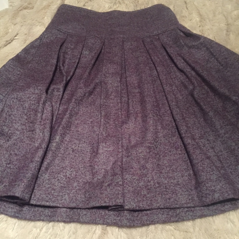 Bill Blass Purple Wool Cashmere Skirt w/ Pockets-4 - Picture 3 of 8